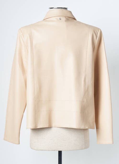 Veste simili cuir beige TRAMONTANA pour femme