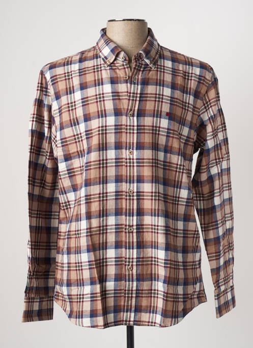 Chemise manches longues marron LION OF PORCHES pour homme