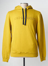 Sweat-shirt à capuche tissage jersey manches longues jaune LION OF PORCHES homme