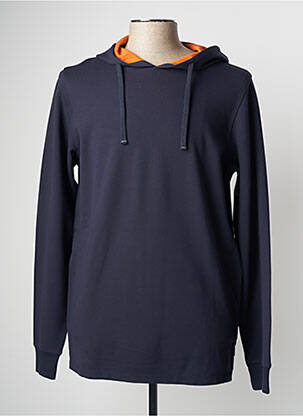 Sweat-shirt à capuche tissage jersey manches longues bleu LION OF PORCHES homme