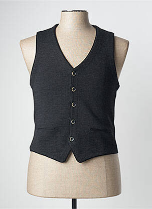 Gilet sans manche tissage chiné noir LOUIS VICTOR homme