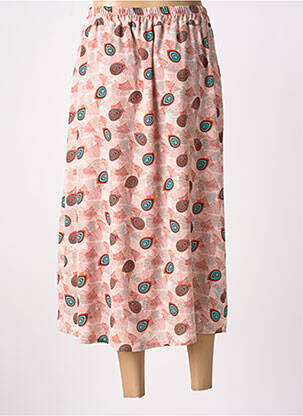Jupe longue imprimé fantaisie orange SIGNE NATURE femme