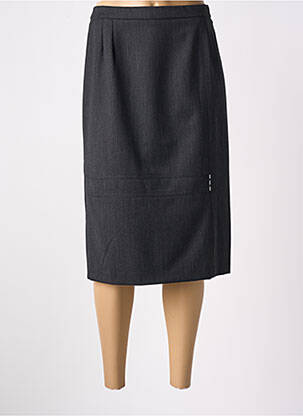Jupe mi-longue stretch noir GEVANA femme