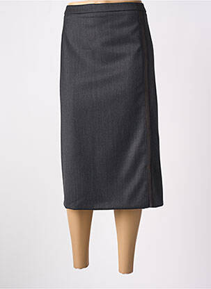 Jupe mi-longue coupe droite gris GEVANA femme