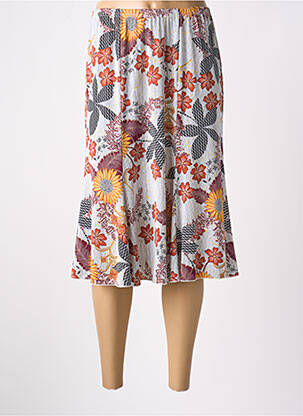 Jupe mi-longue stretch orange TELMAIL femme