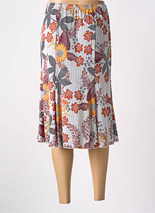 Jupe mi-longue stretch orange TELMAIL femme