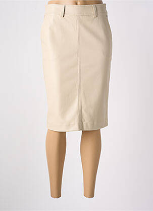 Jupe mi-longue fermeture zip latéral beige TRAMONTANA femme