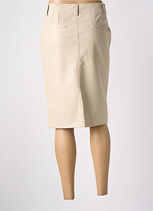 Jupe mi-longue fermeture zip latéral beige TRAMONTANA femme
