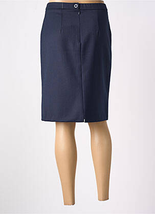 Jupe mi-longue coupe droite bleu GEVANA femme