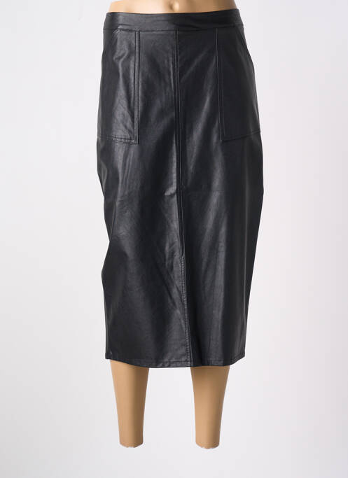 Jupe mi-longue taille normale noir SIGNE NATURE femme