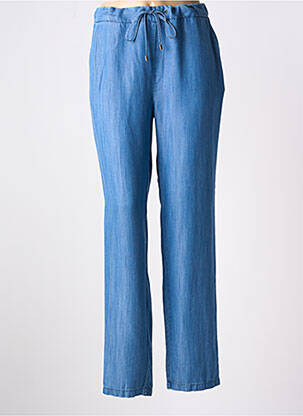 Pantalon droit taille élastique bleu DEVERNOIS femme