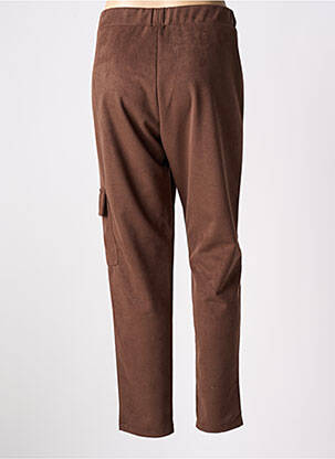 Pantalon slim taille élastique marron PAZ TORRAS femme