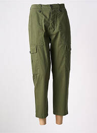Pantalon 7/8 fermeture zippée sous rabat boutonné vert LION OF PORCHES femme