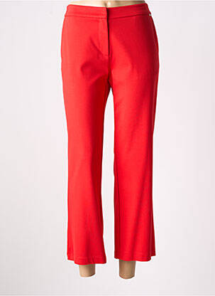Pantalon 7/8 fermeture zippée sous rabat boutonné rouge ANDAM femme