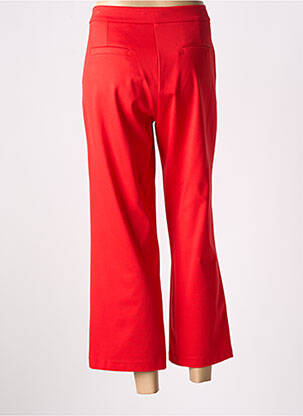 Pantalon 7/8 fermeture zippée sous rabat boutonné rouge ANDAM femme