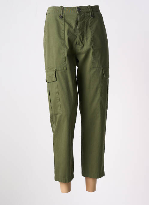 Pantalon 7/8 fermeture zippée sous rabat boutonné vert LION OF PORCHES femme