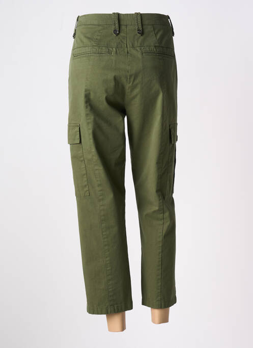 Pantalon 7/8 fermeture zippée sous rabat boutonné vert LION OF PORCHES femme