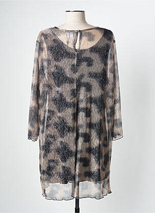 Robe mi-longue coupe fluide manches longues or CISO femme