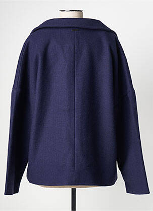 Manteau court coupe droite sans capuche bleu AGATHE & LOUISE femme