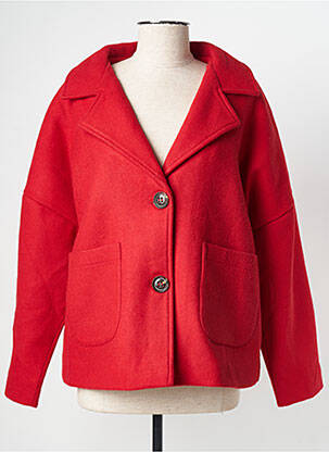 Manteau court coupe droite sans capuche rouge AGATHE & LOUISE femme