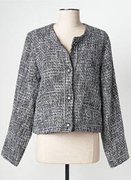Veste casual col rond noir AGATHE & LOUISE femme