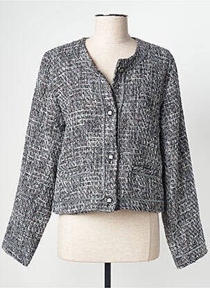 Veste casual col rond noir AGATHE & LOUISE femme