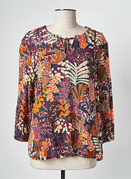Blouse imprimé fantaisie manches longues orange CHRISTINE LAURE femme