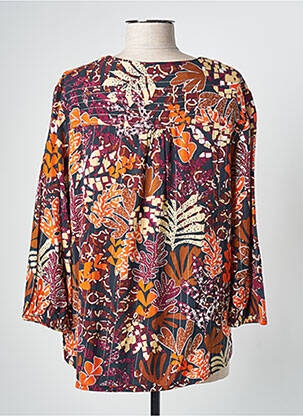 Blouse imprimé fantaisie manches longues orange CHRISTINE LAURE femme
