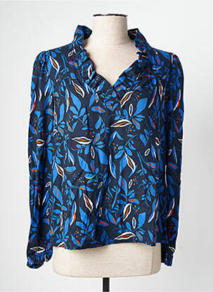 Blouse imprimé fantaisie manches longues bleu ÉTYMOLOGIE femme