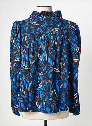Blouse imprimé fantaisie manches longues bleu ÉTYMOLOGIE femme