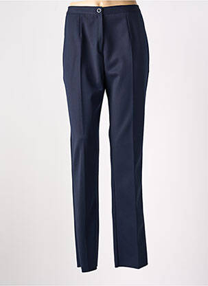 Pantalon droit taille haute taille haute bleu GEVANA femme