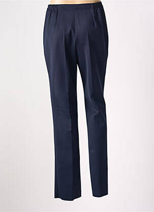 Pantalon droit taille haute taille haute bleu GEVANA femme