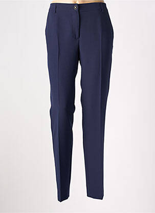 Pantalon droit fermeture zippée sous rabat boutonné taille normale bleu KOCCA femme