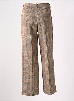 Pantalon droit fermeture zippée sous rabat avec crochet taille normale beige MOLLY BRACKEN femme