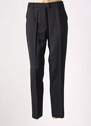 Pantalon droit fermeture zippée sous rabat avec crochet taille normale noir LION OF PORCHES femme