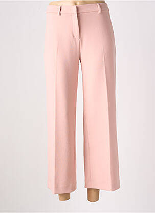 Pantalon 7/8 fermeture zippée sous rabat avec crochet taille normale rose SIGNATURE femme