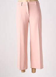 Pantalon 7/8 fermeture zippée sous rabat avec crochet taille normale rose SIGNATURE femme