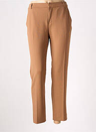 Pantalon 7/8 taille élastique taille normale marron SIGNATURE femme