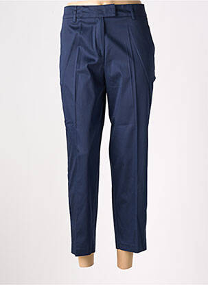 Pantalon 7/8 fermeture zippée sous rabat avec crochet taille normale bleu LION OF PORCHES femme