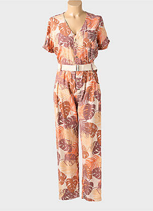Combi-pantalon fermeture boutonnée sur le devant manches courtes orange KOCCA femme
