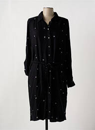 Robe mi-longue imprimé fantaisie manches longues noir SANDWICH femme