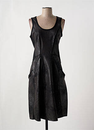 Robe mi-longue sans manche sans manche noir 3322 femme