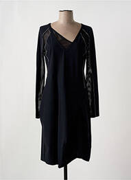 Robe mi-longue manches longues manches longues noir MC PLANET femme