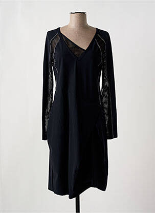 Robe mi-longue manches longues manches longues noir MC PLANET femme