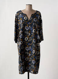 Robe mi-longue imprimé fleurs manches longues bleu THOUGHT femme