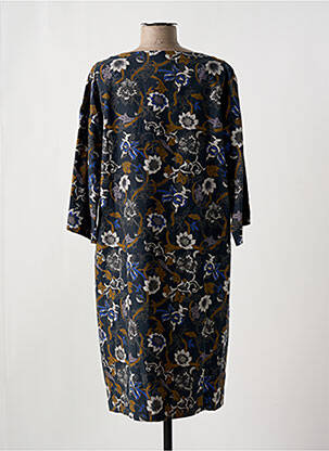 Robe mi-longue imprimé fleurs manches longues bleu THOUGHT femme