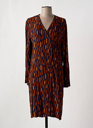 Robe mi-longue imprimé fantaisie manches longues bleu NICE THINGS femme