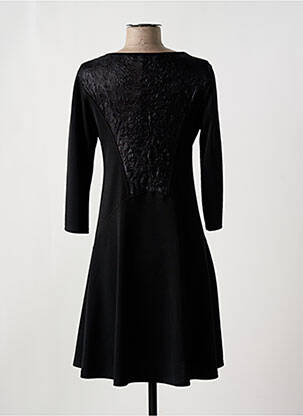 Robe mi-longue manches longues manches longues noir 3322 femme