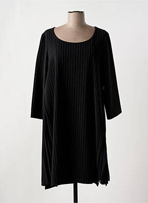 Robe mi-longue manches longues manches longues noir LAUREN VIDAL femme