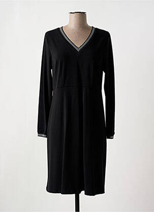 Robe mi-longue manches longues manches longues noir MC PLANET femme